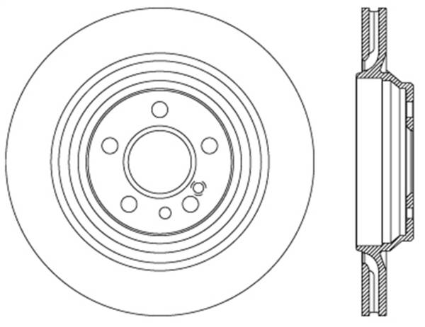 Stoptech - StopTech Sport Cross Drilled Brake Rotor; Rear Right