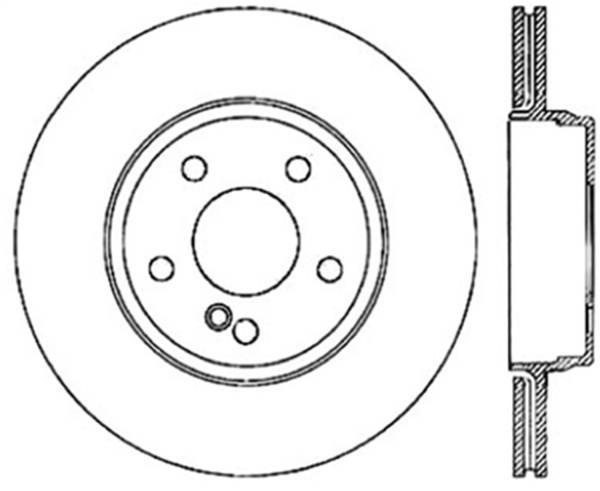 Stoptech - StopTech Sport Cross Drilled Brake Rotor; Rear Left