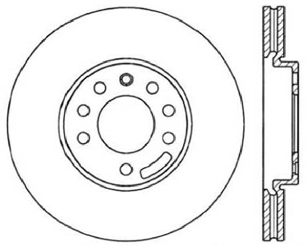 Stoptech - StopTech Sport Cross Drilled Brake Rotor Front Left 128.38012L