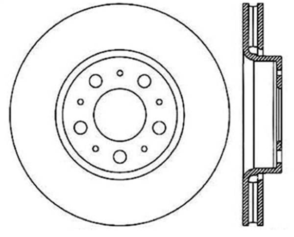 Stoptech - StopTech Sport Cross Drilled Brake Rotor Front Left 128.39029L