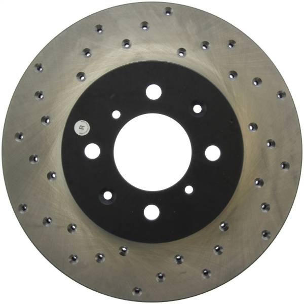 Stoptech - StopTech 90-01 Integra (EXC Type R) / 90-05 Honda Civic Cross Drilled Right Front Rotor - 128.40021R