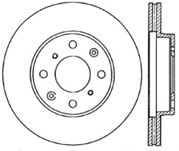 Stoptech - StopTech 90-00 Honda Civic / 90-91 CRX Drilled Left Front Rotor - 128.40023L