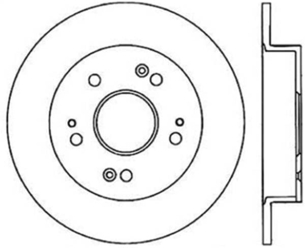 Stoptech - StopTech 06-07 Acura CSX (Canada) / 06-09 Honda Civic / 97-01 Prelude Drilled Left Rear Rotor - 128.40040L