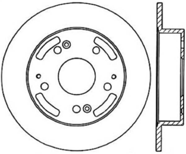 Stoptech - StopTech 97-01 Integra Type R/02-06 RSX/RSX Type S / 98-02 Honda Accord Drilled Left Rear Rotor - 128.40042L