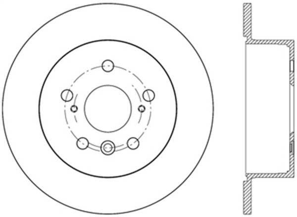 Stoptech - StopTech Sport Cross Drilled Brake Rotor Rear Left 128.44188L