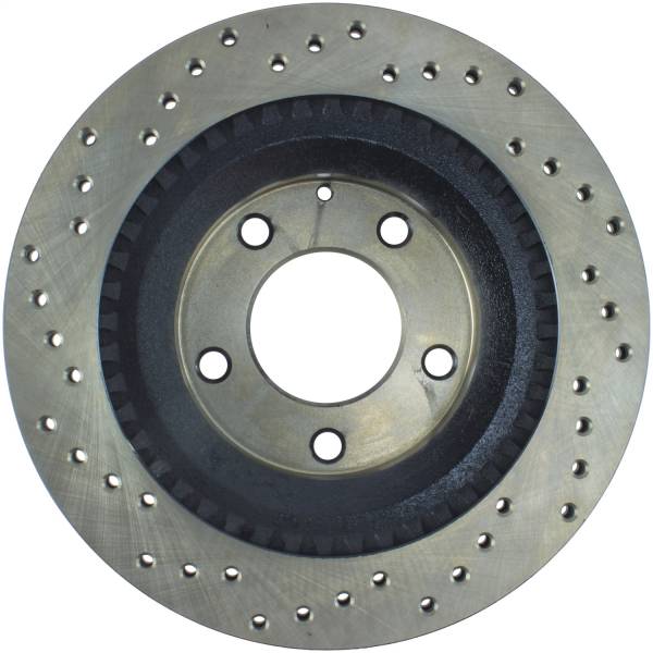 Stoptech - StopTech Sport Cross Drilled Brake Rotor; Rear Left