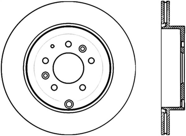 Stoptech - StopTech Sport Cross Drilled Brake Rotor Rear Left 128.45079L