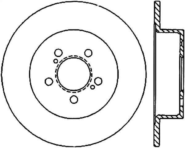 Stoptech - StopTech Sport Cross Drilled Brake Rotor Rear Left 128.47026L