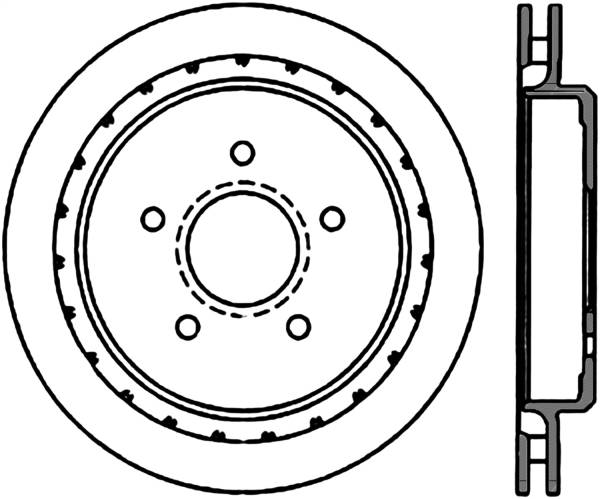 Stoptech - StopTech Sport Cross Drilled Brake Rotor Rear Left 128.62061L