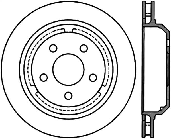 Stoptech - StopTech Sport Cross Drilled Brake Rotor Rear Left 128.62065L