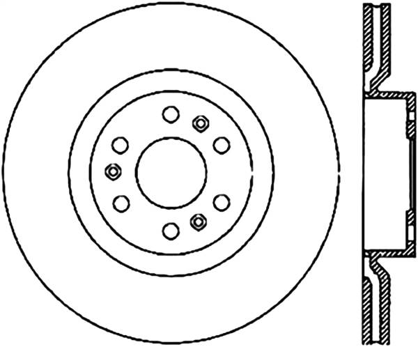 Stoptech - StopTech Sport Cross Drilled Brake Rotor Rear Left 128.62076L