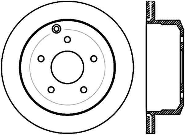Stoptech - StopTech Sport Cross Drilled Brake Rotor Rear Left 128.62090L