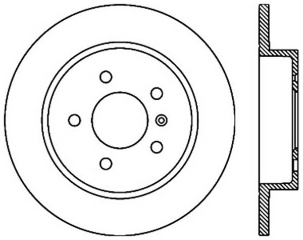 Stoptech - StopTech Sport Cross Drilled Brake Rotor Rear Left 128.62101L