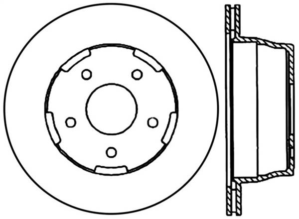 Stoptech - StopTech Sport Cross Drilled Brake Rotor Rear Left 128.66036L