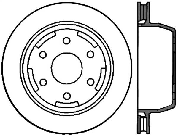 Stoptech - StopTech Sport Cross Drilled Brake Rotor Rear Right 128.66045R