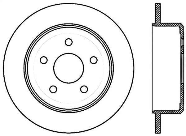 Stoptech - StopTech 12 Jeep Wrangler Rubicon Drilled Left Rear Rotor - 128.67067L