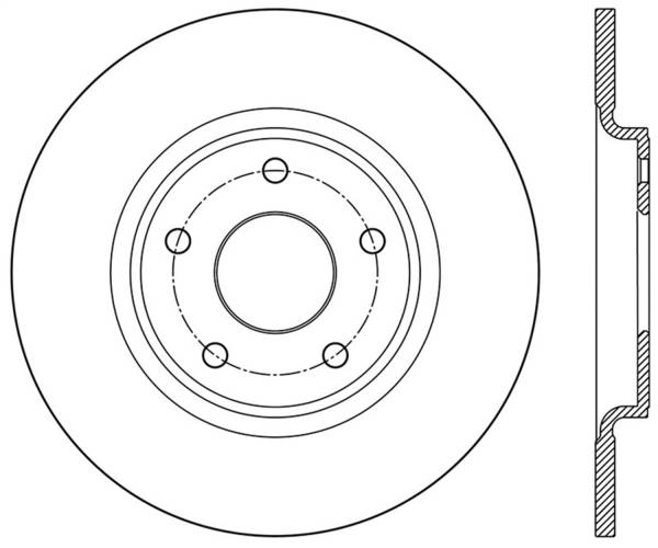 Stoptech - StopTech Sport Cross Drilled Brake Rotor; Rear Left