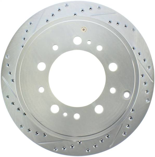 Stoptech - StopTech Select Sport 13-17 Toyota Land Cruiser Drilled / Slotted Rear Passenger-Side Brake Rotor - 227.44157R