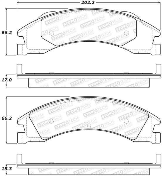 Stoptech - StopTech Street Brake Pads - Front - 308.13291