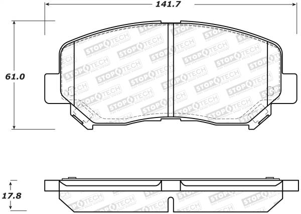 Stoptech - StopTech Street Brake Pads - Rear - 308.16403