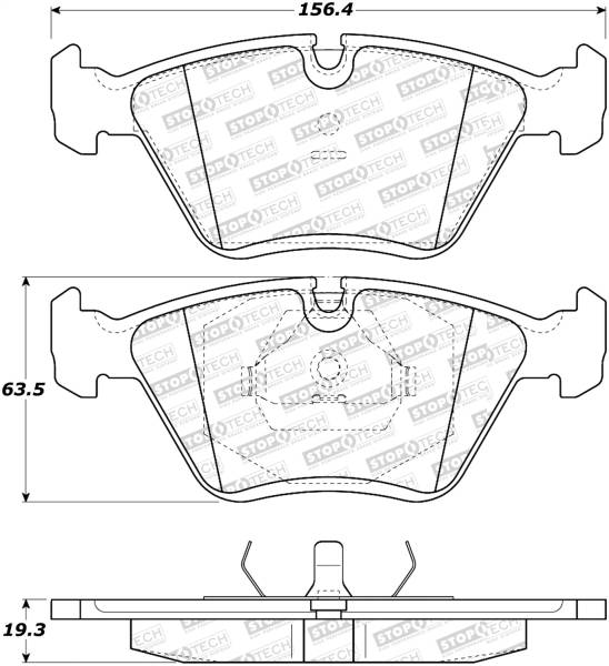 Stoptech - StopTech Sport Brake Pads with Shims