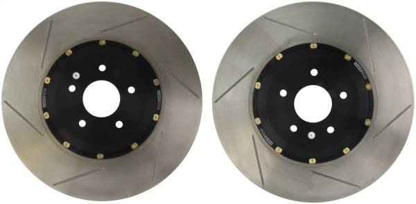 Stoptech - StopTech 09-11 Nissan GT-R Front Slotted Bare Iron 380x34mm Aero-Rotor Kit Pair - 81.658.9911