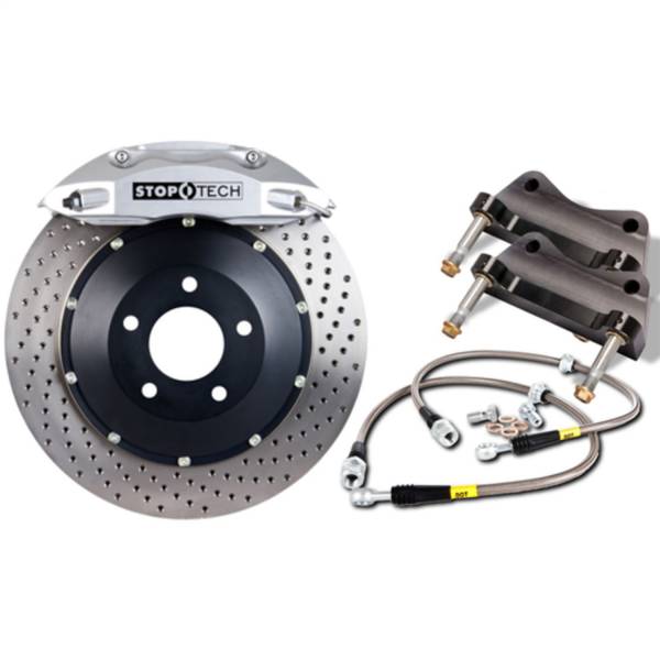 Stoptech - StopTech Big Brake Kit Silver Caliper Drilled Two-Piece Rotor Front 83.055.4300.62
