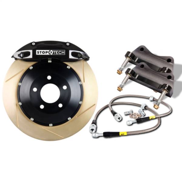 Stoptech - StopTech Big Brake Kit; Black Caliper; Drilled 2 Pc. Zinc Coated Rotor; Front