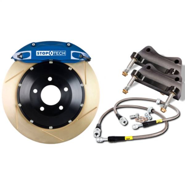 Stoptech - StopTech Big Brake Kit Blue Caliper Slotted Two-Piece Zinc Coated Rotor Front 83.646.6700.23