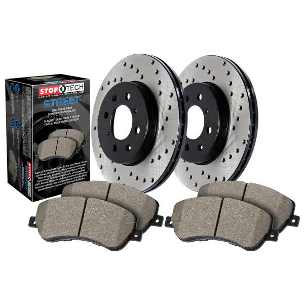 Stoptech - StopTech Street Axle Pack Drilled Rear Brake Kit 939.40531