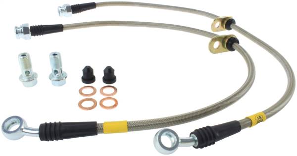Stoptech - StopTech 02-05 Honda Civic Stainless Steel Front Brake Line Kit - 950.40009