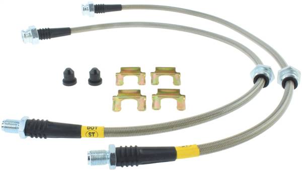 Stoptech - StopTech 89-98 Nissan 240SX (5 Lug w/ 300ZX Upgrade) Front Stainless Steel Brake Lines - 950.42013