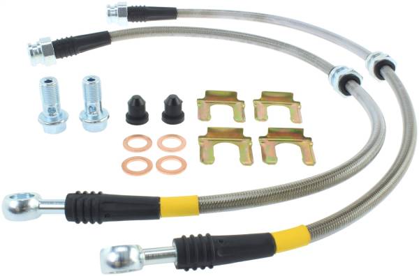 Stoptech - StopTech 00-05 Mitsubishi Eclipse / 01-05 Dodge Stratus Stainless Steel Front Brake Lines - 950.46001