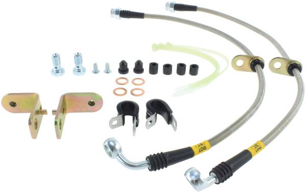 Stoptech - StopTech 05-08 Mustang V6 w/ABS / Mustang GT V8 / 07-09 GT500 Stainless Steel Front Brake Lines - 950.61003