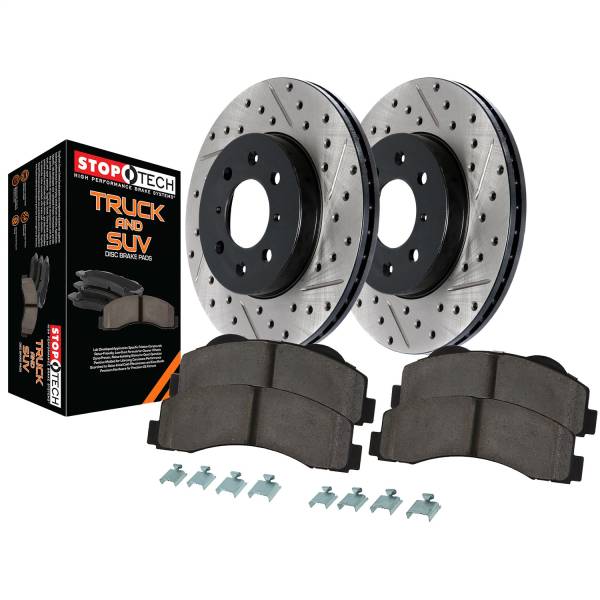 Stoptech - StopTech Truck Axle Pack Slotted and Drilled Rear Brake Kit 971.67512