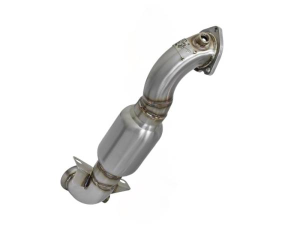 aFe - aFe 09-13 MINI Cooper S (R56) L4 1.6L (t) Twisted Steel Down Pipe 2-1/2in 304 Stainless Steel w/ Cat - 48-36318-1HC