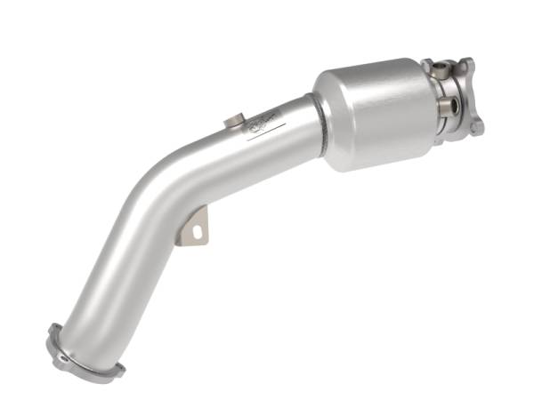 aFe - aFe 09-16 Audi A4/A5 (B8) L4-2.0L (t) Twisted Steel 3in. Downpipe - 304 Stainless w/ Cat - 48-36410-YC