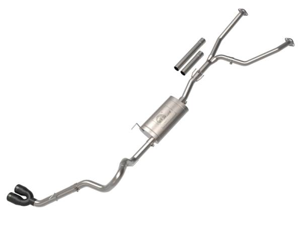 aFe - aFe 2022 Toyota Tundra V6-3.5L (tt) Vulcan Series 2.5in to 3in 304 SS Cat-Back Exhaust w/ Black Tip - 49-36061-B