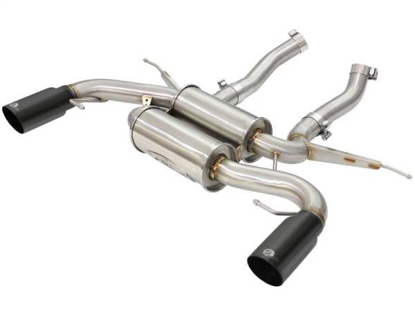aFe - aFe MACHForce XP 2.5in Axle Back Stainless Exhaust w/ Black Tips 07-13 BMW 335i 3.0L L6 (E90/92) N55 - 49-36327-B
