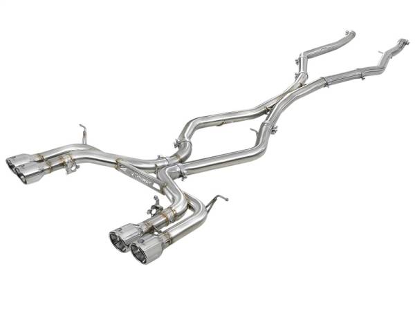 aFe - aFe MACH Force-Xp 3.5in. 304 SS C/B Exhaust w/o Muffler 15-18 BMW X5 M V8-4.4L (tt) - Polished Tip - 49-36342-P