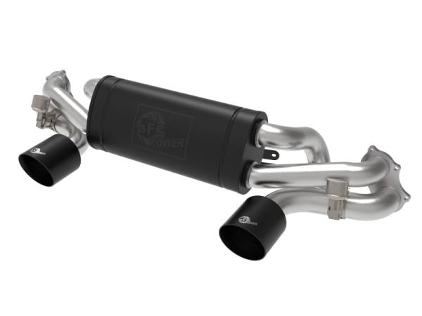 aFe - aFe MACHForce XP 2.25in-2.5in 304SS Exhaust Cat-Back Porsche 20-22 Cayman GT4(718) 4.0L - Black Tips - 49-36443-B