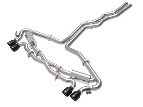 aFe - aFe 20-22 Audi RS6 Avant V8 4L (tt) MACH Force-Xp 3in to 2.5in 304 SS Cat-Back Exhaust w/ Black Tip - 49-36448-B