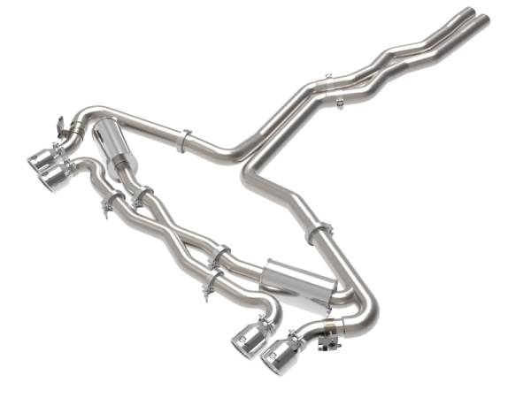 aFe - aFe 20-22 Audi RS6 Avant V8 4L(tt) MACH Force-Xp 3in to 2.5in 304 SS Cat-Back Exhaust w/Polished Tip - 49-36448-P