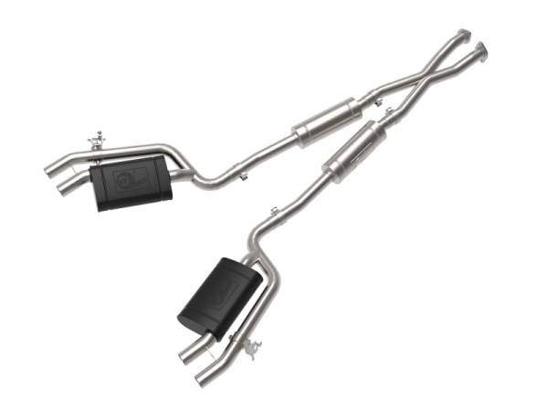 aFe - aFe Gemini XV 2.5in 304 SS Cat-Back Exhaust w/Cut-Out 18-22 Kia Stinger V6 3.3L - 49-37025