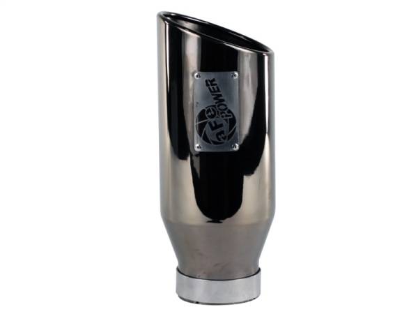 aFe - aFe MACHForce XP Exhausts Tips SS-304 EXH Tip 4In x 6Out x 15L Bolt-On (blk chrome) - 49-92018-BC