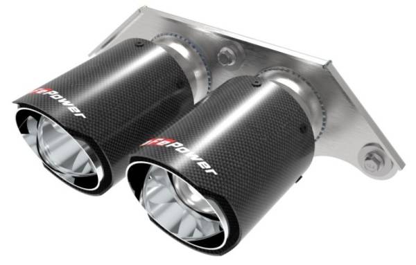 aFe - aFe Power Mach Force Xp 4in 304 SS Bolt-On Exhaust Tips Carbon Fiber 14-19 Porsche 911 GT3 3.8L/4.0L - 49C36435-C