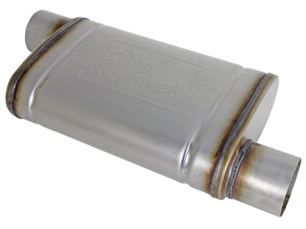 aFe - MACH Force-Xp 409 SS Muffler 3in ID Offset/Offset x 4in H x 9in W x 14in L - Oval Body - 49M00030