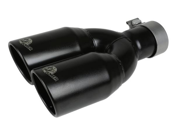 aFe - MACH Force-Xp 409 Stainless Steel Clamp-on Exhaust Tip 2.5in Inlet 3.5in Outlet - Black - 49T25374-B12