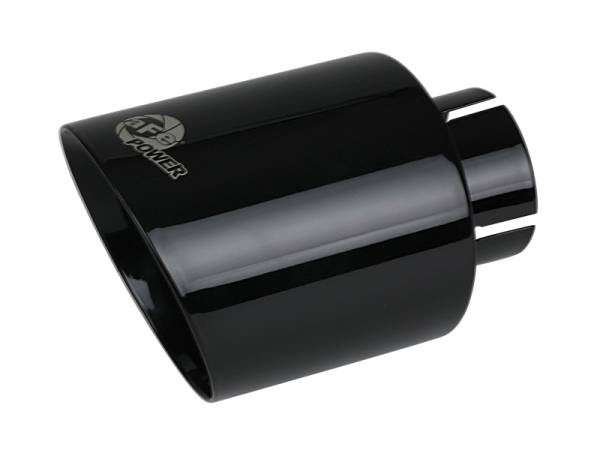 aFe - aFe Takeda 409 SS Clamp-On Exhaust Tip 2.5in. Inlet / 4.5in. Outlet / 7in. L - Black - 49T25454-B071
