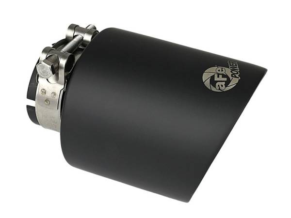 aFe - aFe Takeda 304 SS Clamp-On Exhaust Tip 2.5in. Inlet / 4.5in. Outlet / 7in. L - Black - 49T25454-B072